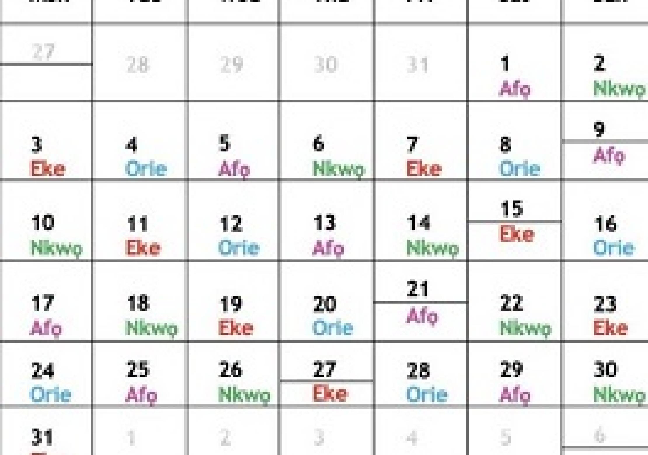 Igbo calendar: the most accurate world calendar