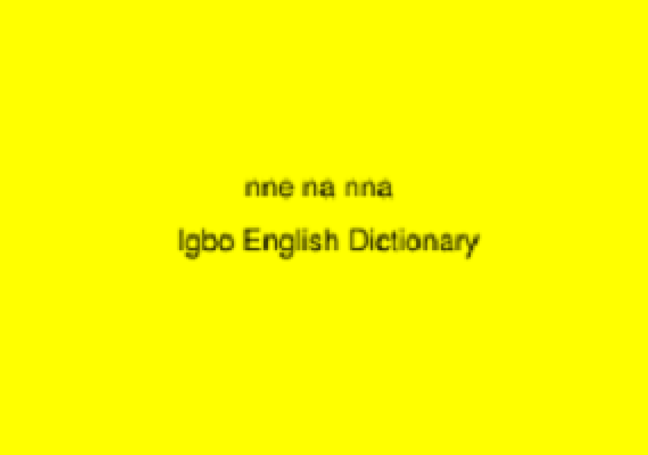 Name Phrases in Igbo Language